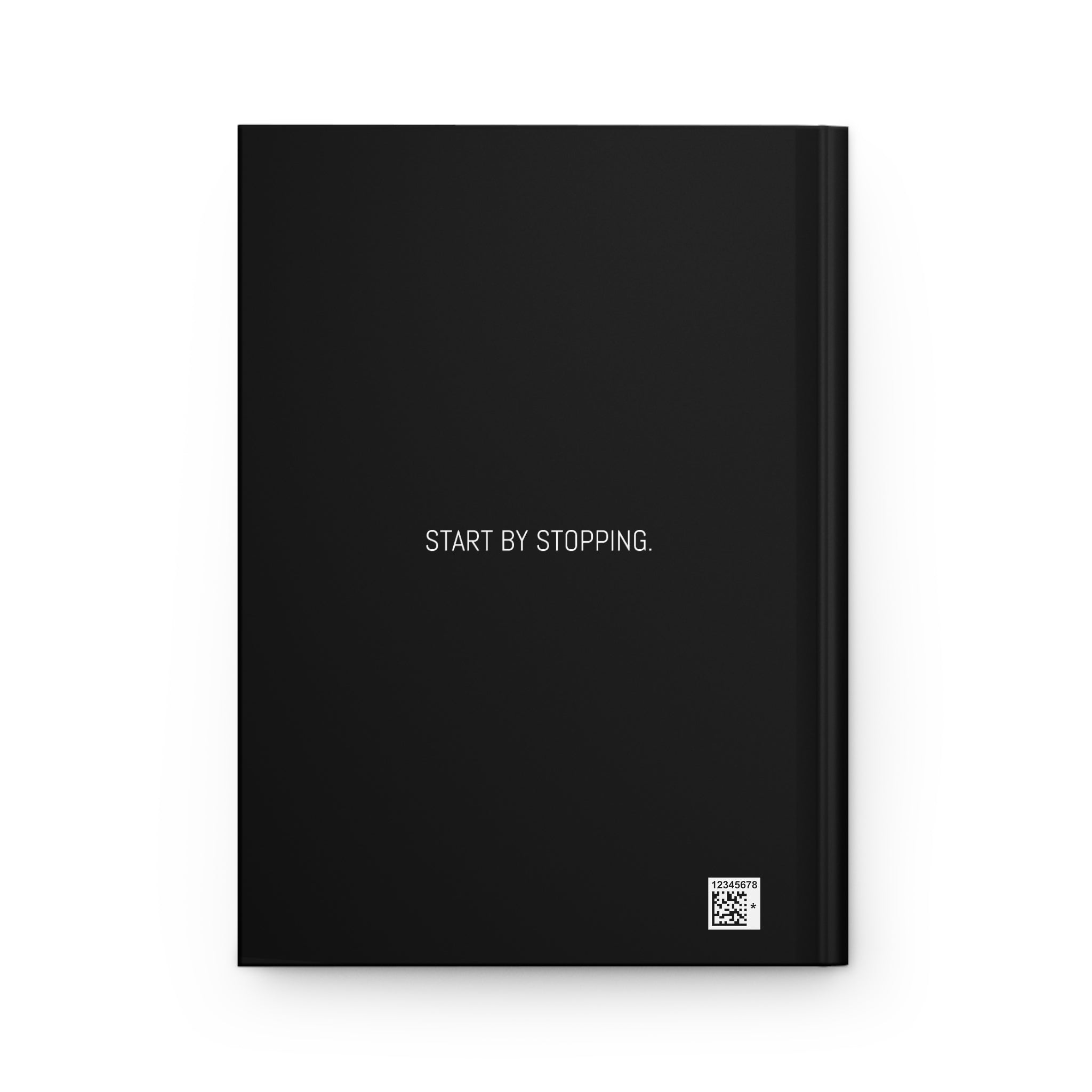 STOP. Hardcover Journal — Minimalist Black Matte Notebook for Focus, Bound Journal for Notes & Mindfulness